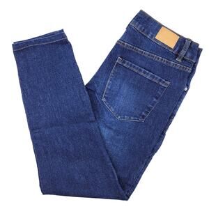 Tahari Jeans Women's 8/29 Blue Kelly Mid-Rise Skinny Crop Stretch Denim Vacation